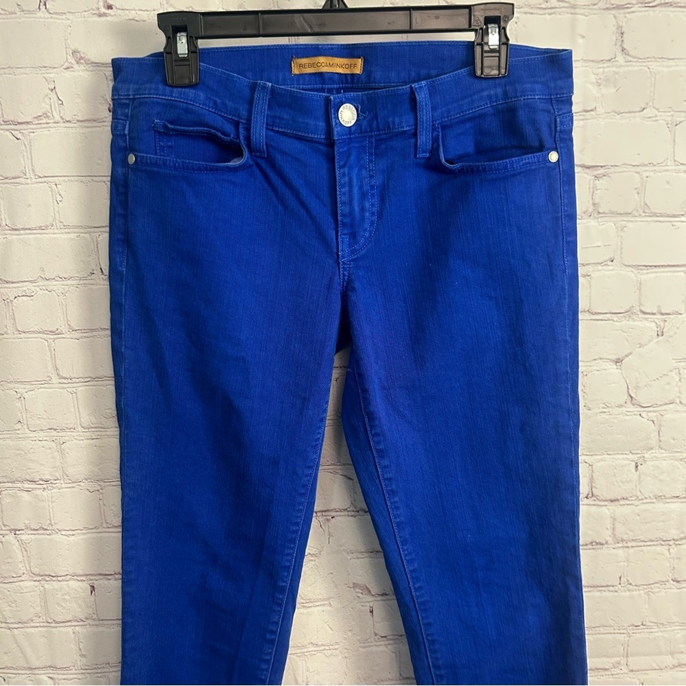 Rebecca Minkoff royal blue slim denim bleeker size 30 waist preppy designer - Picture 3 of 12